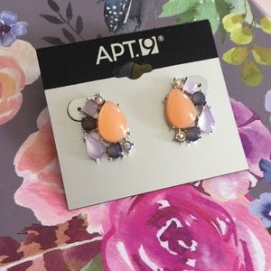 Peach/lavender/gray statement studs